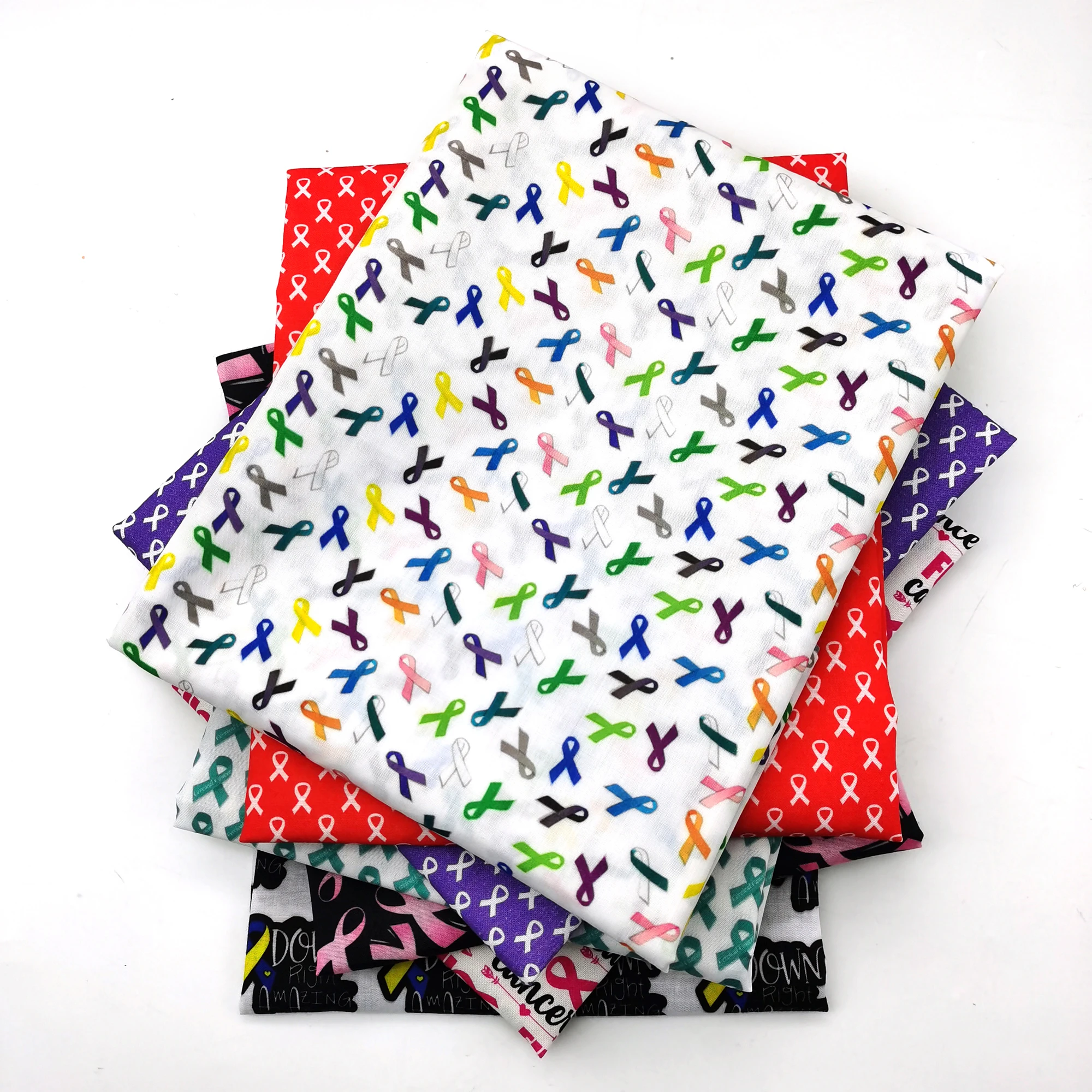 50*145cm Polyester Cotton Material Fabric Awareness Cancer Patchwork
