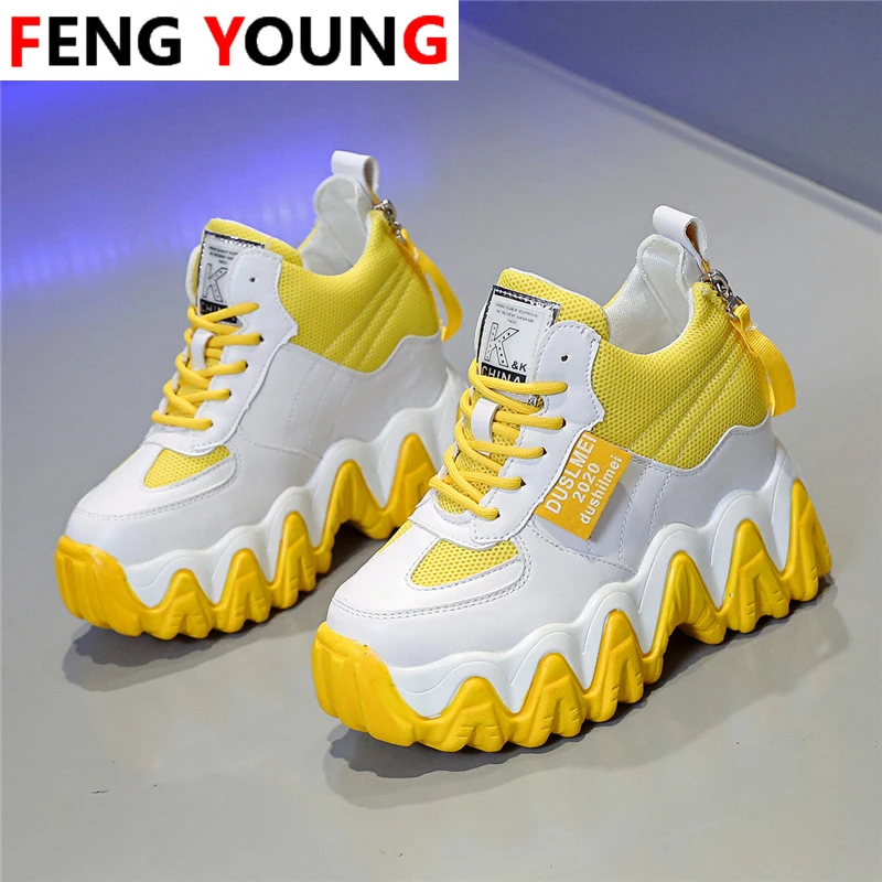 yellow platform sneakers