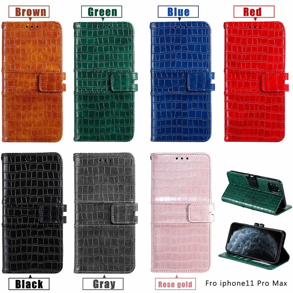 KISSCASE Crocodile Flip Case for iPhone 11 Pro Max 11 Pro Case Wallet Case for iPhone 3