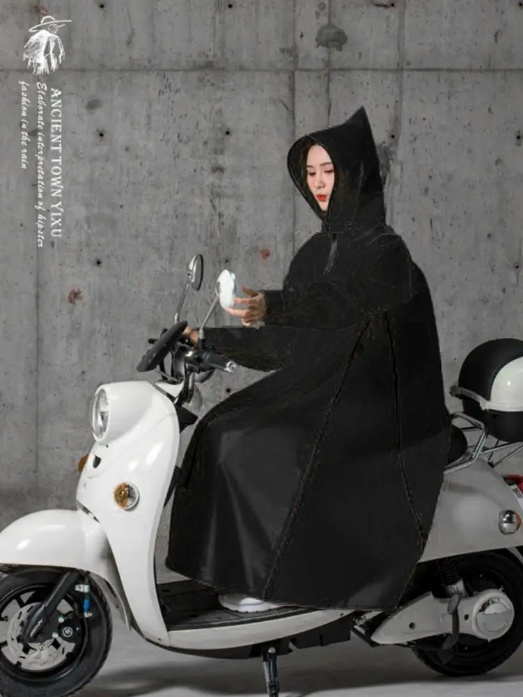 Hot Sale EVA Raincoat Women/Men Zipper Hooded Poncho Motorcycle Rainwear Long Style Hiking Poncho Environmental Rain Jacket
