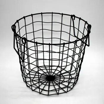 

Nordic Iron Storage Basket with handle Metal Wire Organizer Home Bathroom Box Fruits Container Vintage