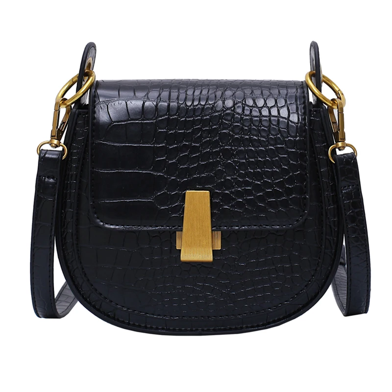 

iVog New Arrival Everyday Ladies Small Messenger Crossbody Handbag enciaga Black Saddle Bags for Women 2019