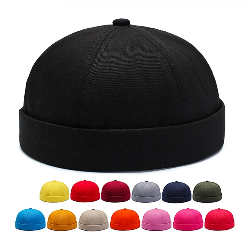 

Beanie Men Women Retro Brimless Portable Adjustable Hip Hop Hat Skull Cap Solid Color Wonderful Gift