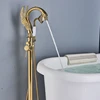 Luxury Golden Bathtub Faucet Swan 2 features hot and Cold Floor Standing Shower faucet 2