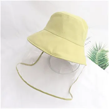 

3-8 Years Old Child Protective Hat Foam Anti-Spray Cover Boy Fisherman Hat Baby Detachable Cover Transparent Faceshield Hat Girl