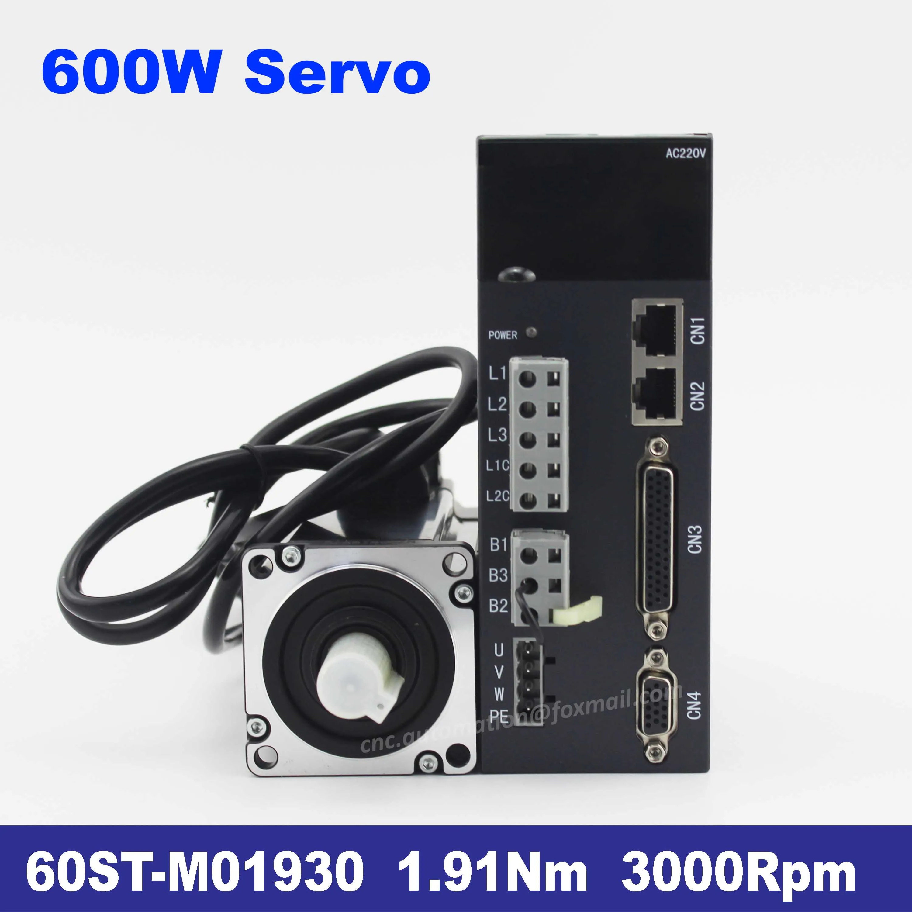 

Lichuan 600w servo motor set 60st-01930 3000rpm cnc servo motor high speed ac motor 600W for CNC milling machine