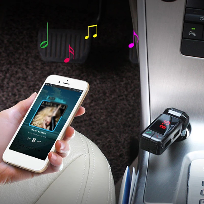 Car MP3 Music Player Wireless Bluetooth FM Transmitter Radio USB Ports Charger Supports AUX Line audio input