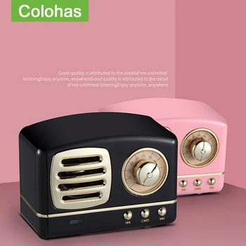 

Portable Bluetooth Speaker Retro Mini Portable Wireless Computer Speaker USB/TF Card Music Player HIFI Subwoofer Speaker
