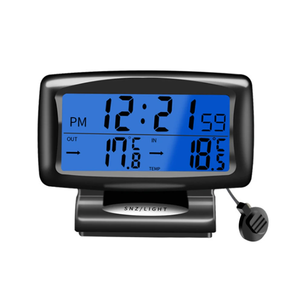 1 шт. автоматический внутренний и наружный термометр с двойными датчиками ЖК-дисплей с синей подсветкой электронные часы для автомобиля измеритель температуры горячая распродажа