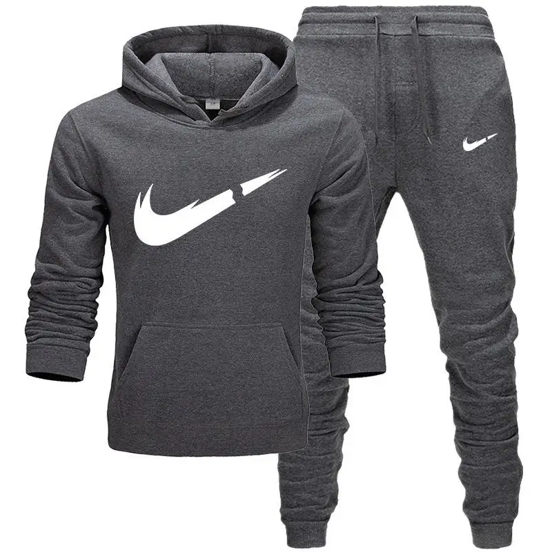 New Brand Tracksuit Fashion Men's Hoodies Sets Sportswear two-piece sets of thick Hooded+ Pants Sports Suit for men