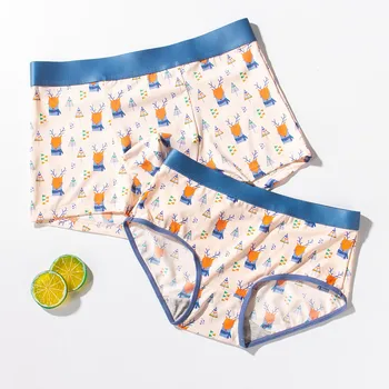 

zake/Tomasz Raczek Viscose Couples Knicker New Style Personalized & Creative Men's Boxer Cartoon Women's Triangular Pure Cotton