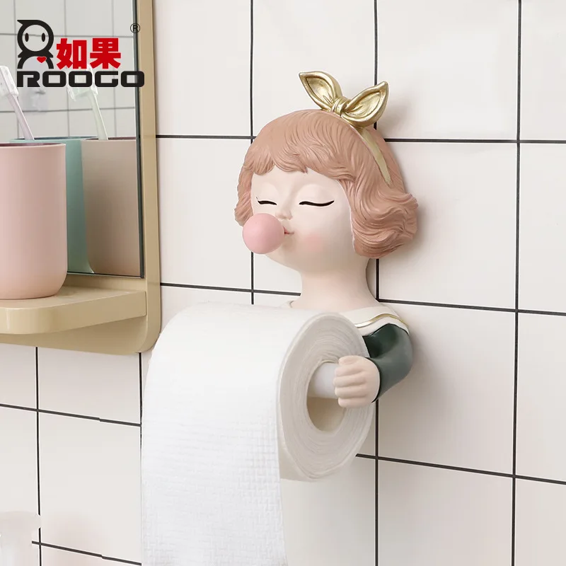 Cartoon Cute Creative Home Toilet Decoration Towel Roll Paper Rack Tissue Box