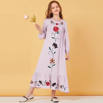 

Ramdan Eid Mubarak Girls Abaya For Kids Turkey Children Hijab Muslim Dress Abayas Kaftan Robe Dubai Caftan Islamic Clothing