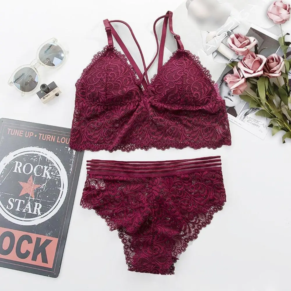 2019 сексуальные кружевные комплекты с бюстгальтером Женский бесшовный