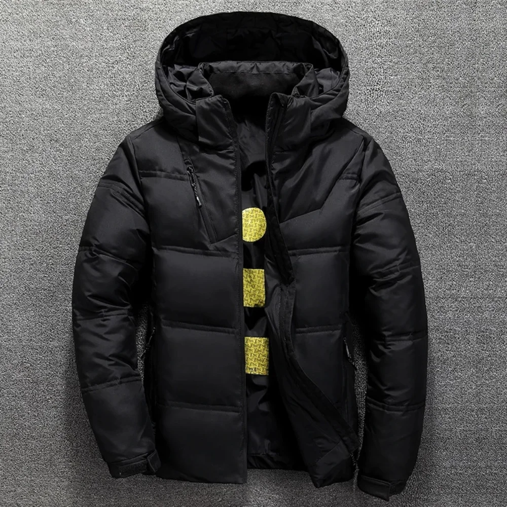 Men Jacket Coat Winter Warm Casual Autumn Stand Collar Puffer Thick Hat White Duck Parka Male Men's WinterDown Jacket with Hood