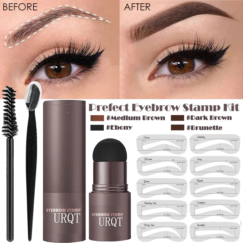 One Step Eyebrow Stamp Shaping Kit 10 Kind Eyebrow Stencil Shaping Makeup Kit Gel Seal Perfect in Seconds makeup tools,eyebrow stencil tool