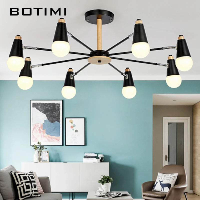 BOTIMI современные светодиодные потолочные лампы для гостиной регулируемые