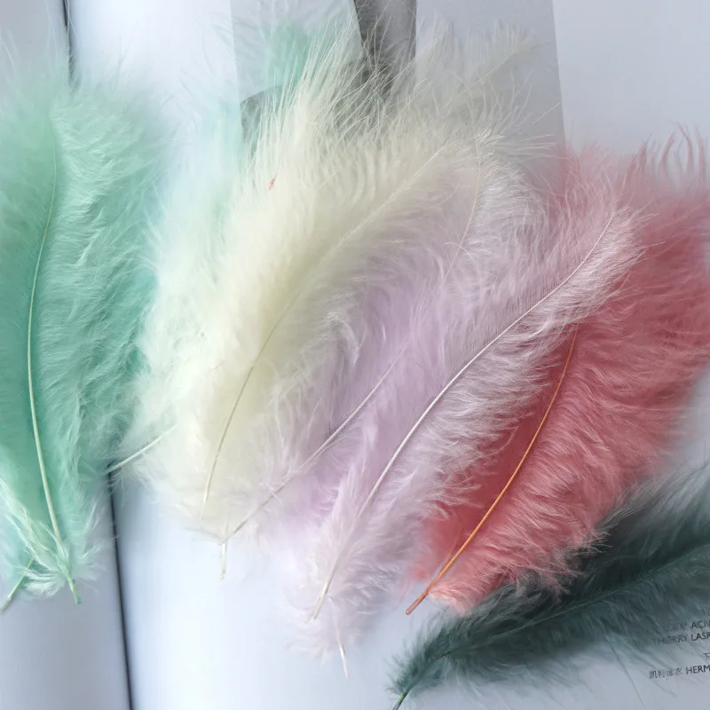 4-6 Inches Natural Turkey Marabou Feathers Fluffy 50 PCS For Wedding Dress DIY Jewelry Decoration Decorative Accessories Feathers craft feathers natural feathers turkey feathers
