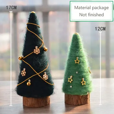 Green Dark Green Простой норвежский стиль лося кролик плюшевый DIY Войлок новогодняя елка, для дома Санта Декор счастливый год вечерние подарки для детей - Цвет: Green Dark Green