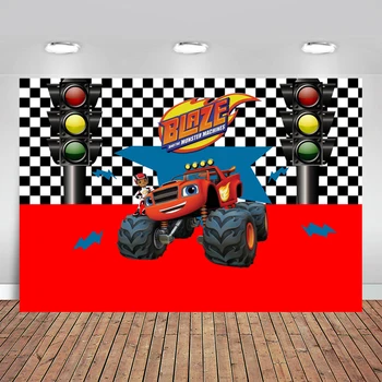 

Blaze Monsters Machine Truck Car Photography Backgrounds Custom Birthday Backdrop Photo Studio Party Decorations Banner