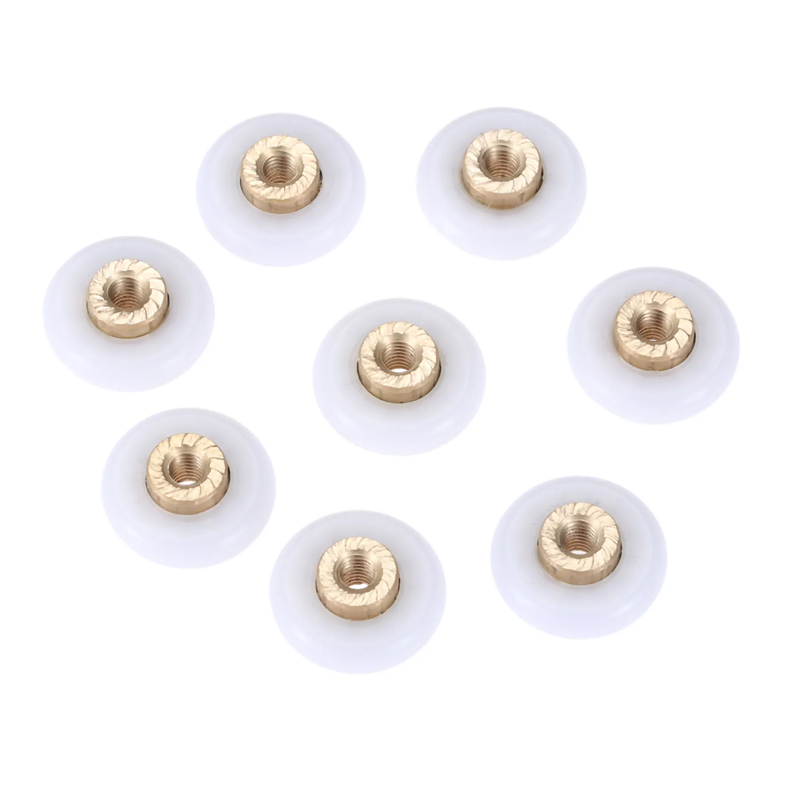 8pcs Bath Shower Door Rollers/Runners Wheels Pulleys 18mm Dia Wheel Bathroom Replacement Part Enclosures Cabins Brass+Plastic |