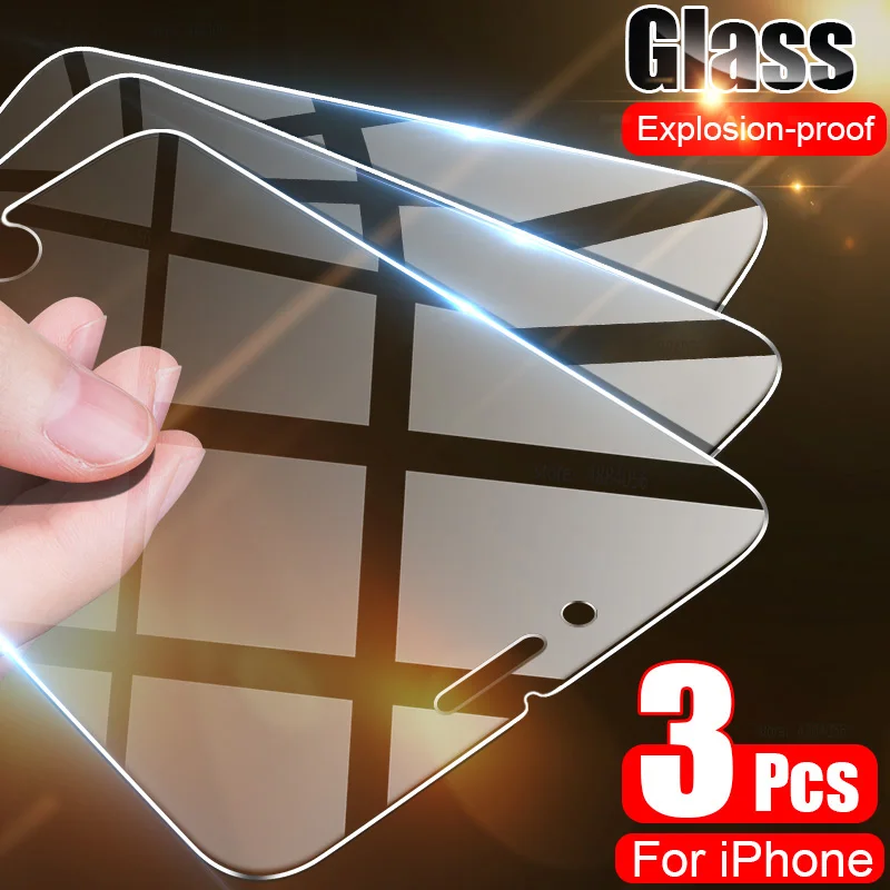 3Pcs Tempered Glass For iPhone 7 8 6 6S Plus iPhone 11 7 SE 2020 Screen Protector Glass For iPhone 11 Pro Max X XS Max XR Glass