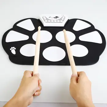 

Portable Electronic Roll Up Drum Kit Instrument Gifts Fun Intellectual