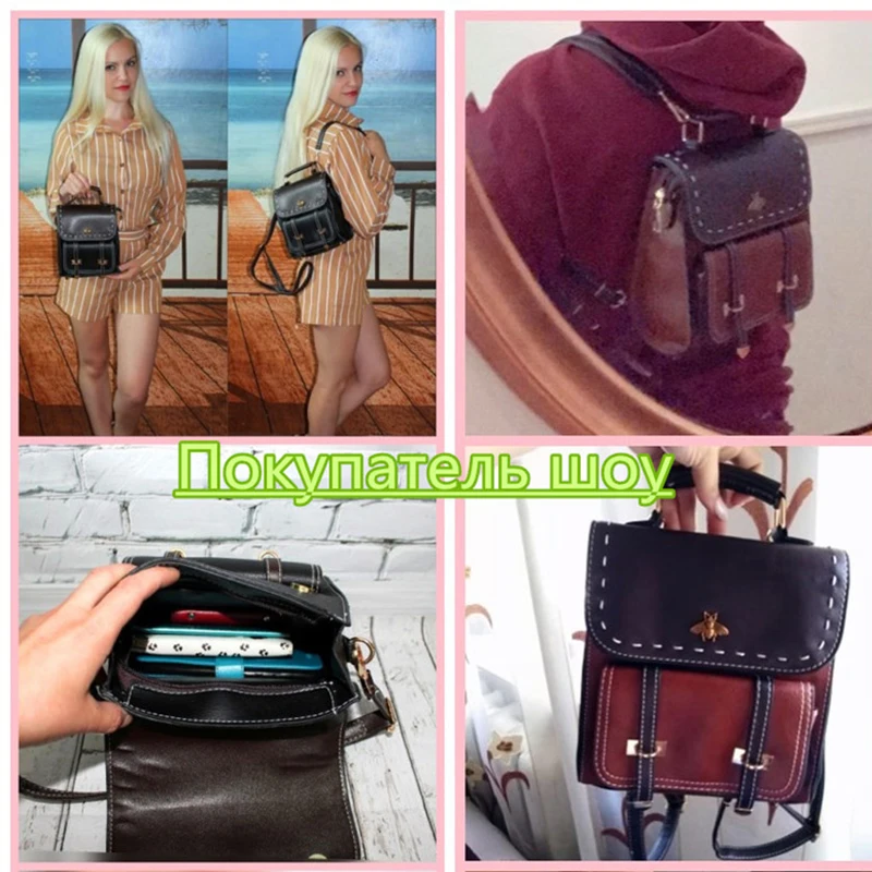 MVK, женский рюкзак, маленькая пчелка, школьный рюкзак для колледжа, винтажный женский рюкзак из искусственной кожи, преппи, известный женский рюкзак, mochila, дропшиппинг