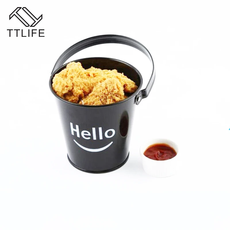 TTLIFE креативное ведро для льда из нержавеющей стали, столовые приборы для ресторана, морепродукты, фри, закуска, баррель для жареной курицы, баррель корейского черного цвета