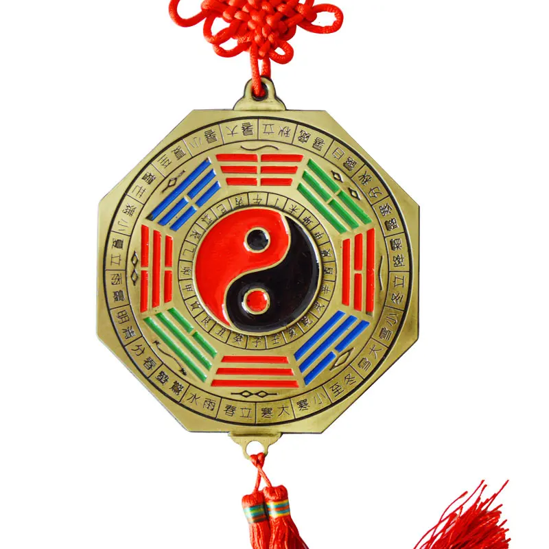 Счастливая китайского зодиака узел Feng Shui тайцзи Багуа фэншуй зеркало даосский талисман энергии декоративное украшение предмет интерьера 24 дроссель
