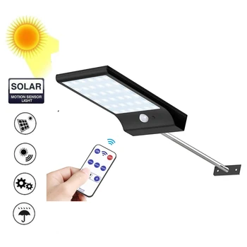 

LED Solar Light PIR Motion Sensor Waterproof Outdoors Garden Solar Powered Street Wall spot flood lamp metal pole remote control