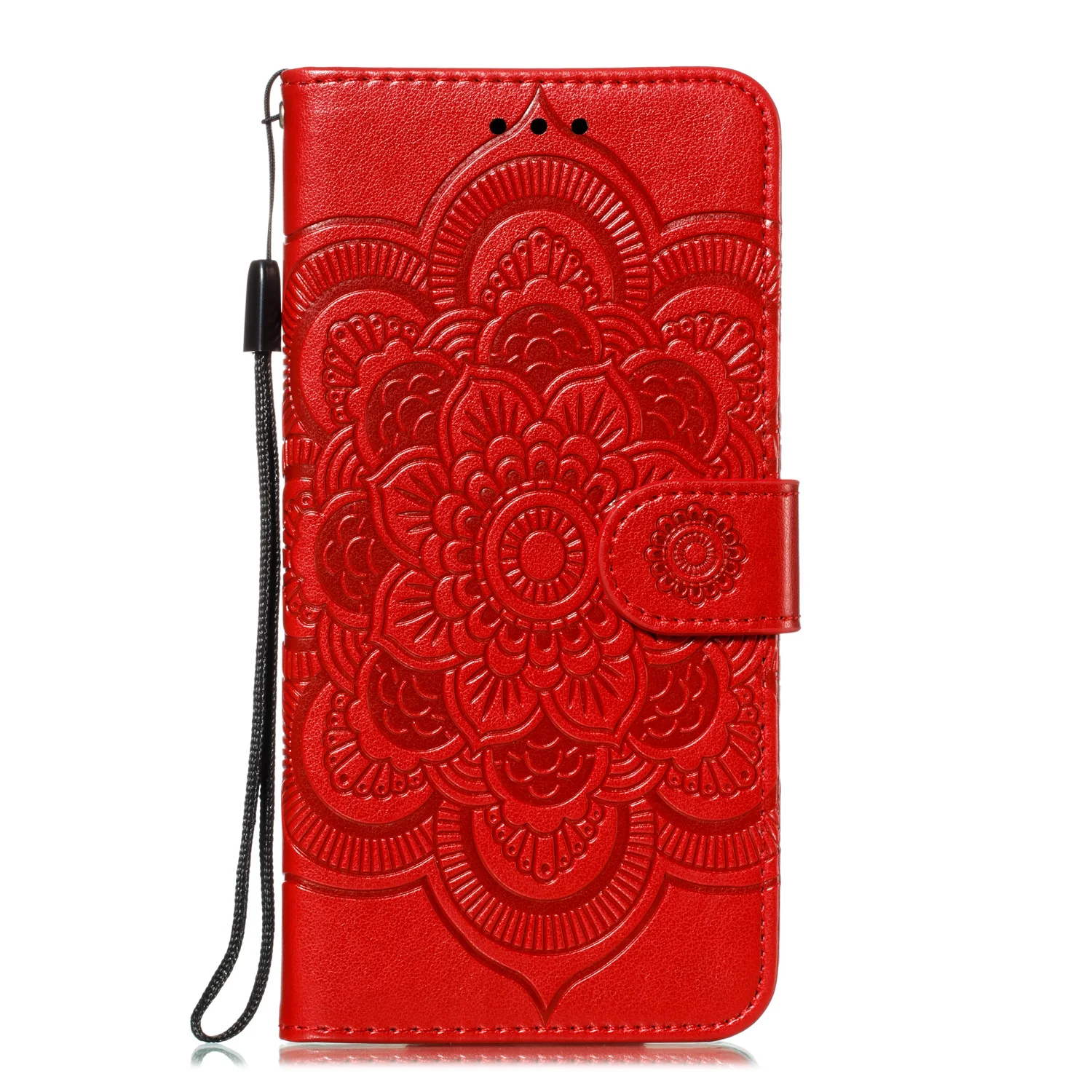 3D дурмана цветочный чехол для samsung Galaxy A70 A50 A30 A10 A20 A40 A60 кожаный держатель-книжка рельеф ЭТАЖЕРКА ДЛЯ samsung M10 M20 M30 - Цвет: Красный