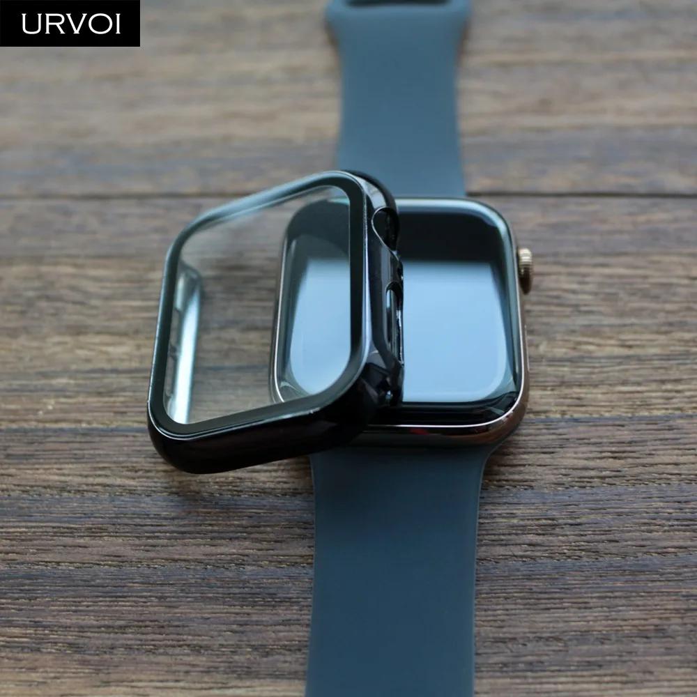 URVOI полное покрытие для apple watch 5 4 3 2 чехол iwatch 44 мм пластиковый бампер жесткий