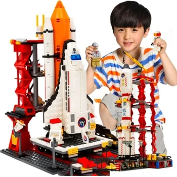 

679Pcs City Spaceport Space Shuttle Launch Center lepining Bricks Building Block Educational Toy Children Designer Block