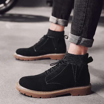 

men genuine man boot dress winter riding chelsea Winter shoes boty home mens boots cowboy footwear leather suede summer vintage