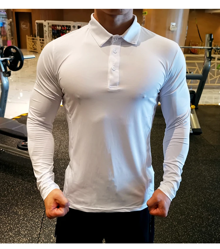 Quick Dry Long Sleeve Men's Fitness Polo T Shirt Men's Fitness