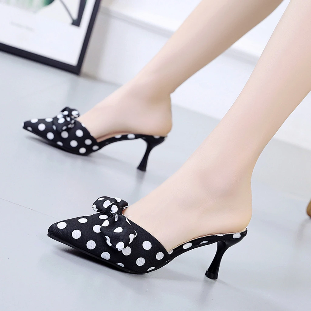 pleaser mules heel