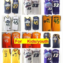 Юта Руди Гобер Рикки Рубио Донован Митчелл Карл Мэлоун Джон Стоктон баскетбольные майки для молодых детей