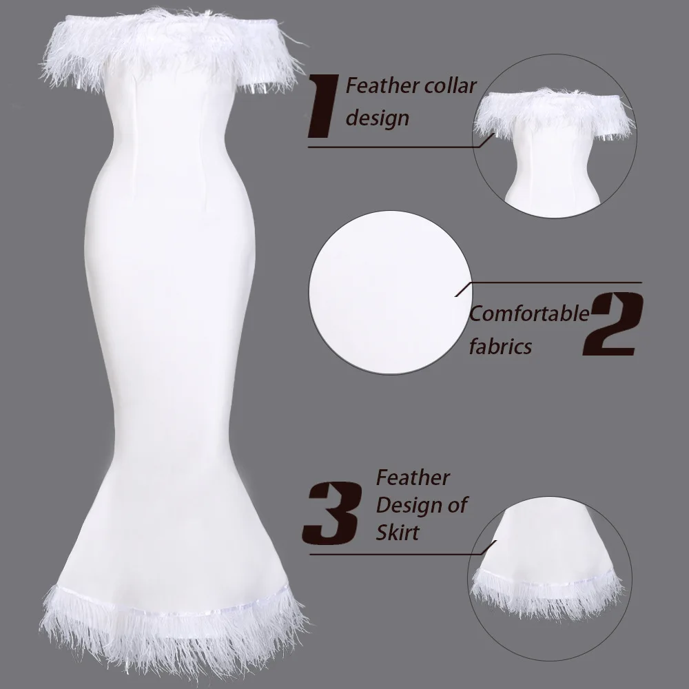 Vestidos mujer, Vadim, европейский и американский банкетный вечер, новинка, Amazon Express, на одно плечо, перо, рыбий хвост, женский