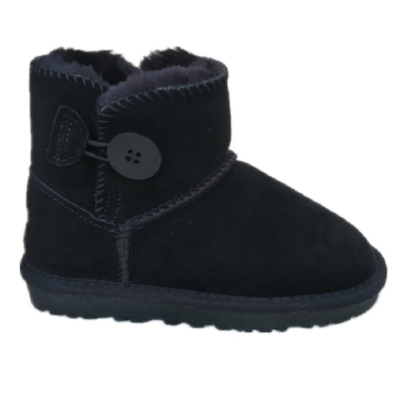 Зимние ботинки из натуральной кожи детские для девочек и мальчиков зимняя теплая