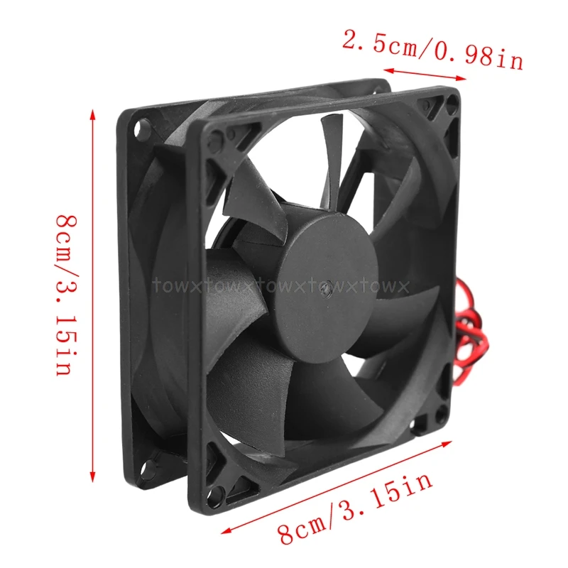 Cooling Fan Gaming Cooling Fan 80 x 80 x 25mm 12V 2-pin brushless cooling fan for computer CPU System Heatsink