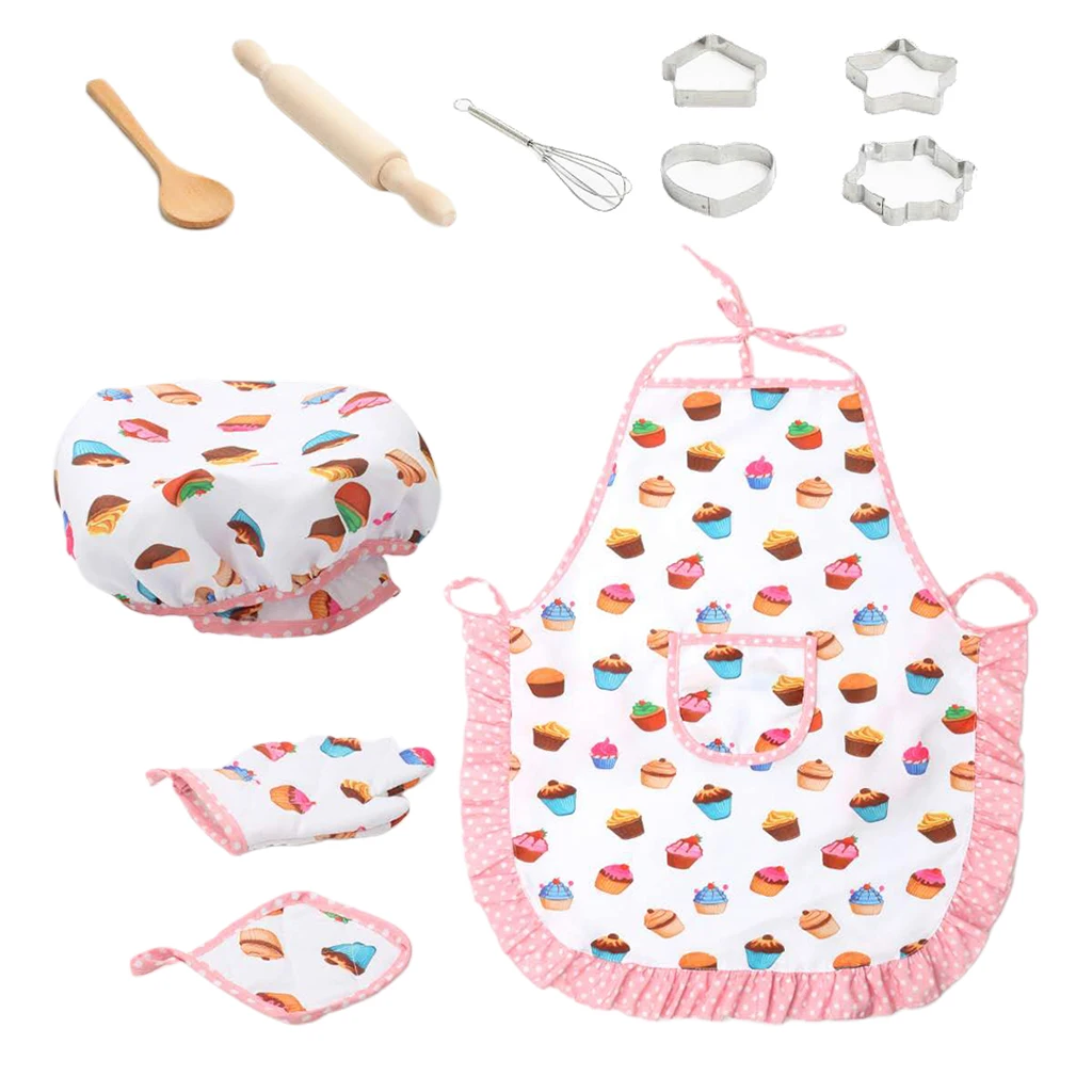 Cake Pattern 11PCS Набор фартуков для печенья и шеф-повара, аксессуары для выпечки, кухонные принадлежности - Цвет: Cake Pattern 11PCS