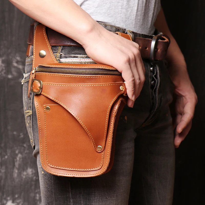 

Retro Men's Crazy Horse leather Waist Pack Casual Multifunction Waist bag GF02411