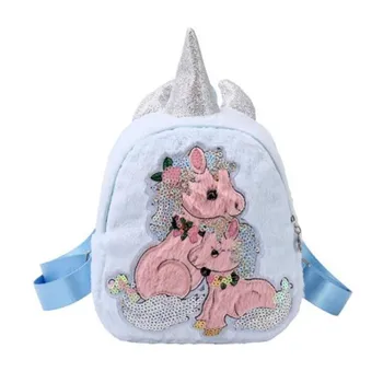 

Cute Kids Girls Unicorn Backpack Shoulder Bag Soft Rainbow Plush Backbag Women Travel Bags Student School Book Bag Kids Gift