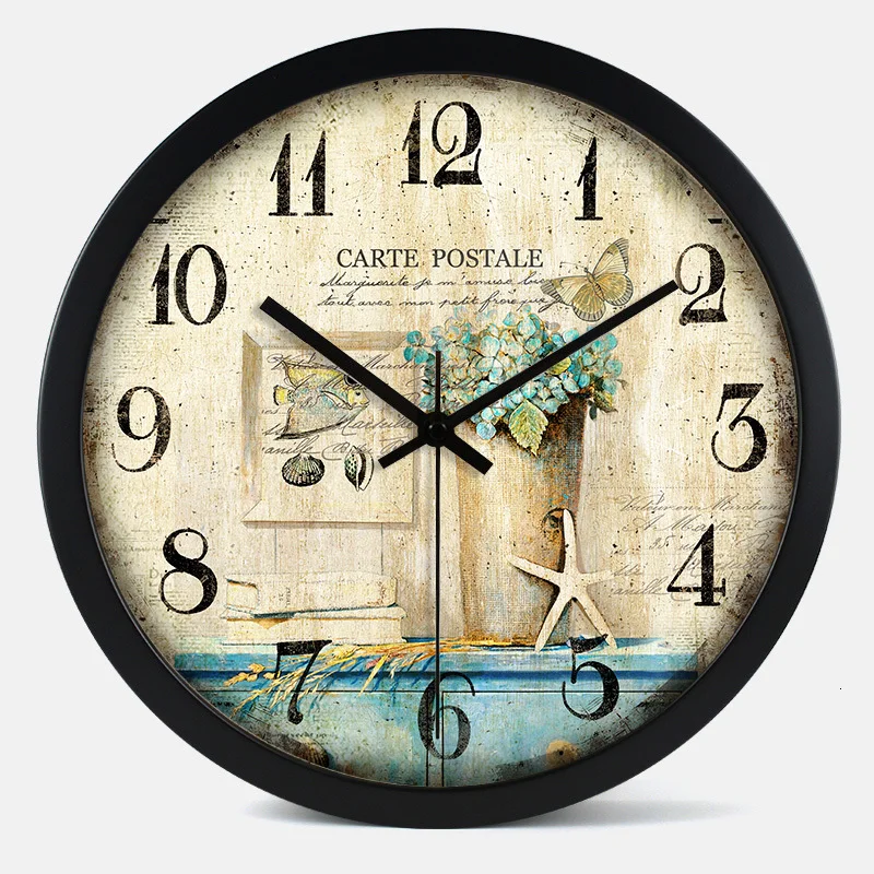 Парикмахерская Murale современный дизайн Reloje De Casa потертый шик jam Dinding Klok Duvar Saati Horloge Фреска Reloj сравнению часы настенные - Цвет: Number 17