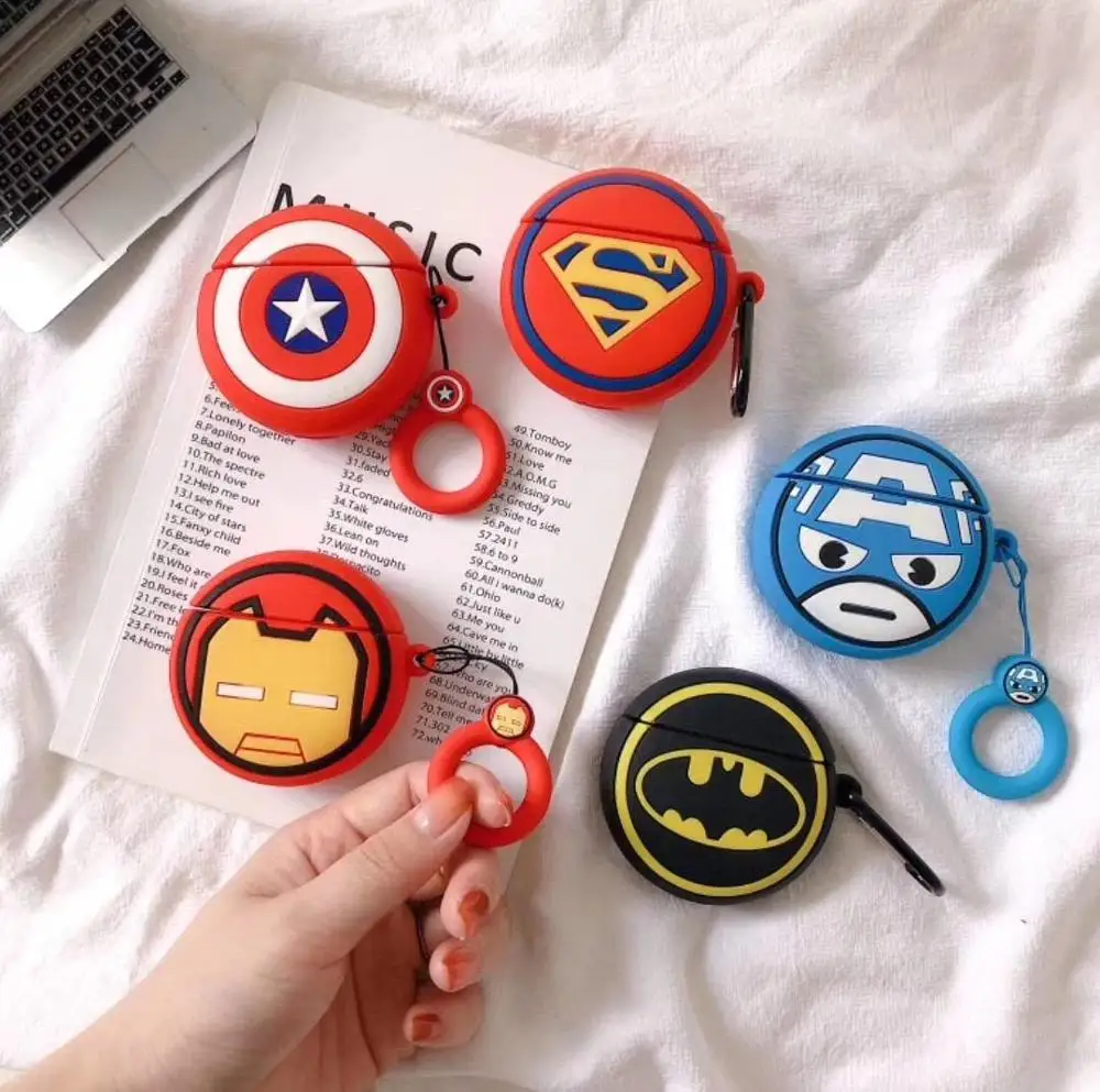 Горячие Герои Мстители наушники Marvel Чехлы для Air pods 1/2 для Apple Airpods Беспроводная bluetooth-гарнитура силиконовый чехол
