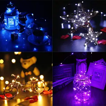 

5M Fairy Garland Silver Wire Light CR2032 Battery Operated Christmas Wedding Party Gift Decoration Multicolor Led String Lights