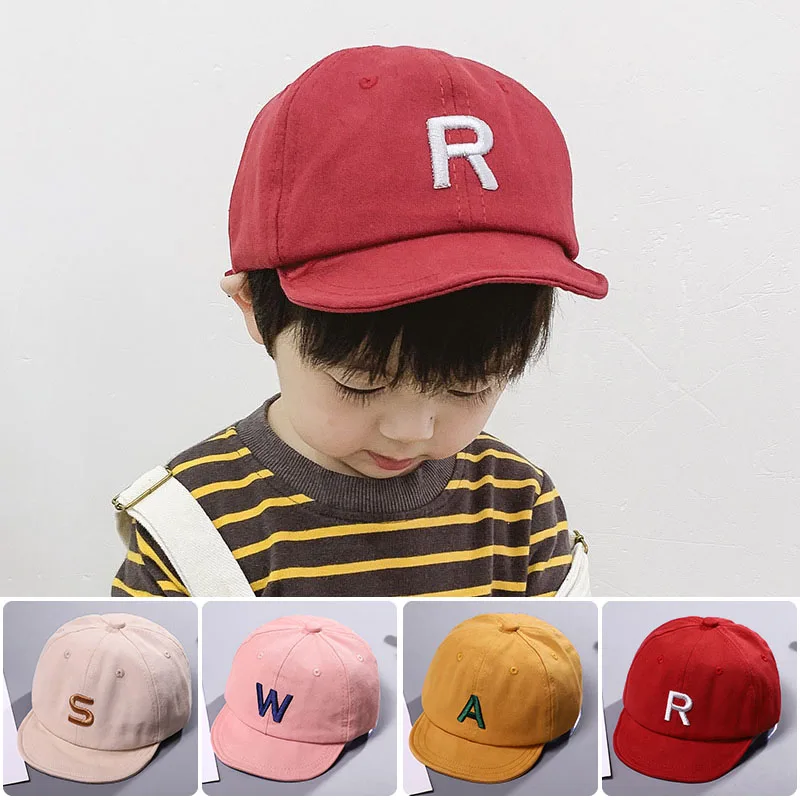Осенне-зимняя хлопковая Детская кепка с буквенным принтом, регулируемая бейсбольная кепка для маленьких мальчиков и девочек, детская бейсболка в стиле хип-хоп, солнцезащитная Кепка