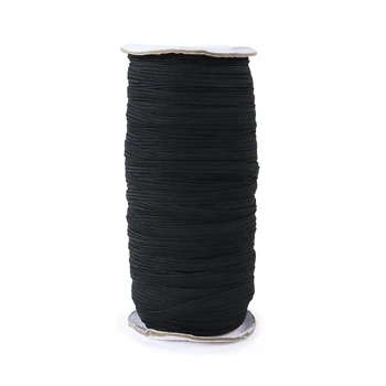 

Whole roll 90m Black High Elastic Band Masks 6mm Flat Rubber Band Waist Band Sewing Stretch Rope DIY Mask for Sewing Craft