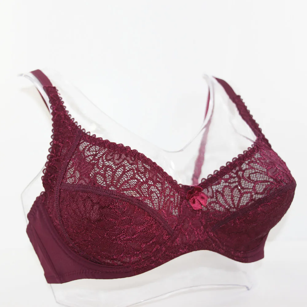 Womens Lace Bra Lager Cup Perspective Bralette Tops Plus Size Underwired  Sexy Lingerie B C D DD E F Cup Multiple Colors